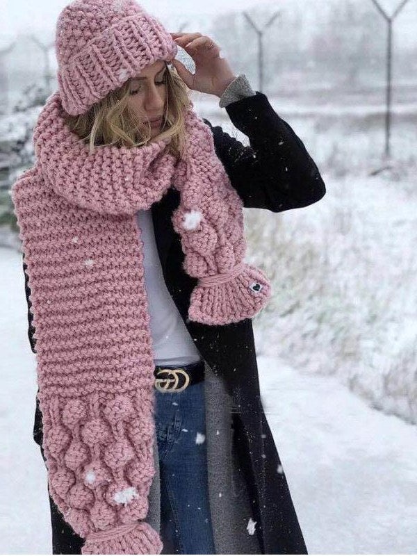 Cable Knit Scarf for Women
