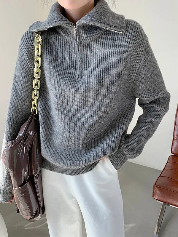 Oversized Zip Sweater for Women