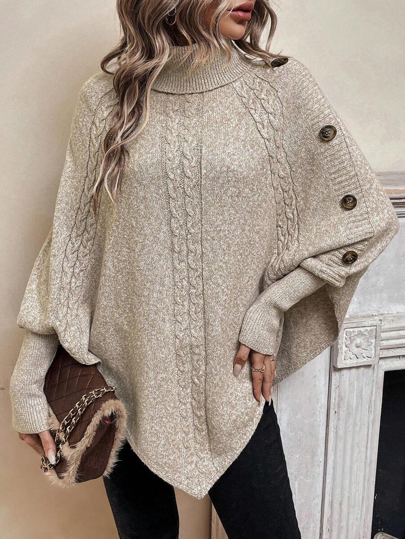 Batwing Poncho Sweater for Women