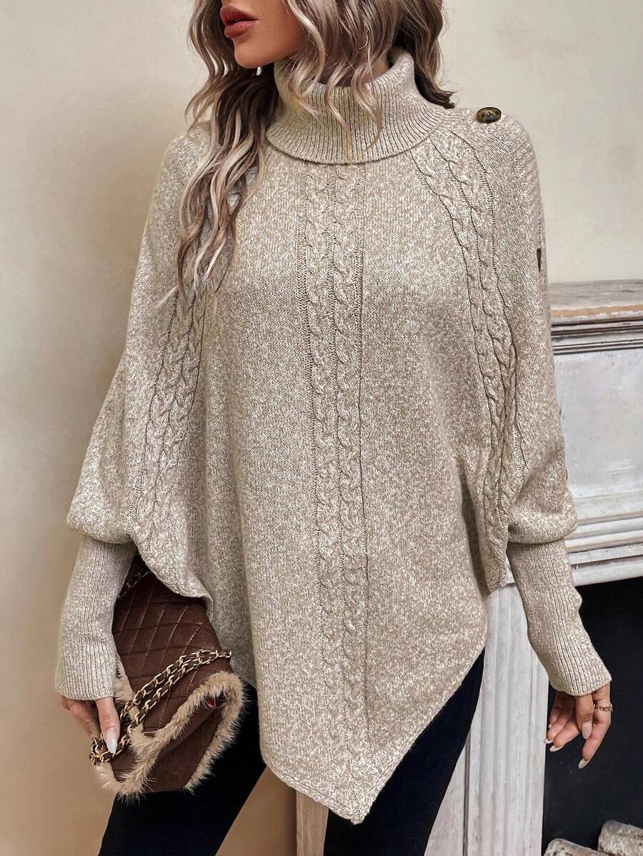 Batwing Poncho Sweater for Women