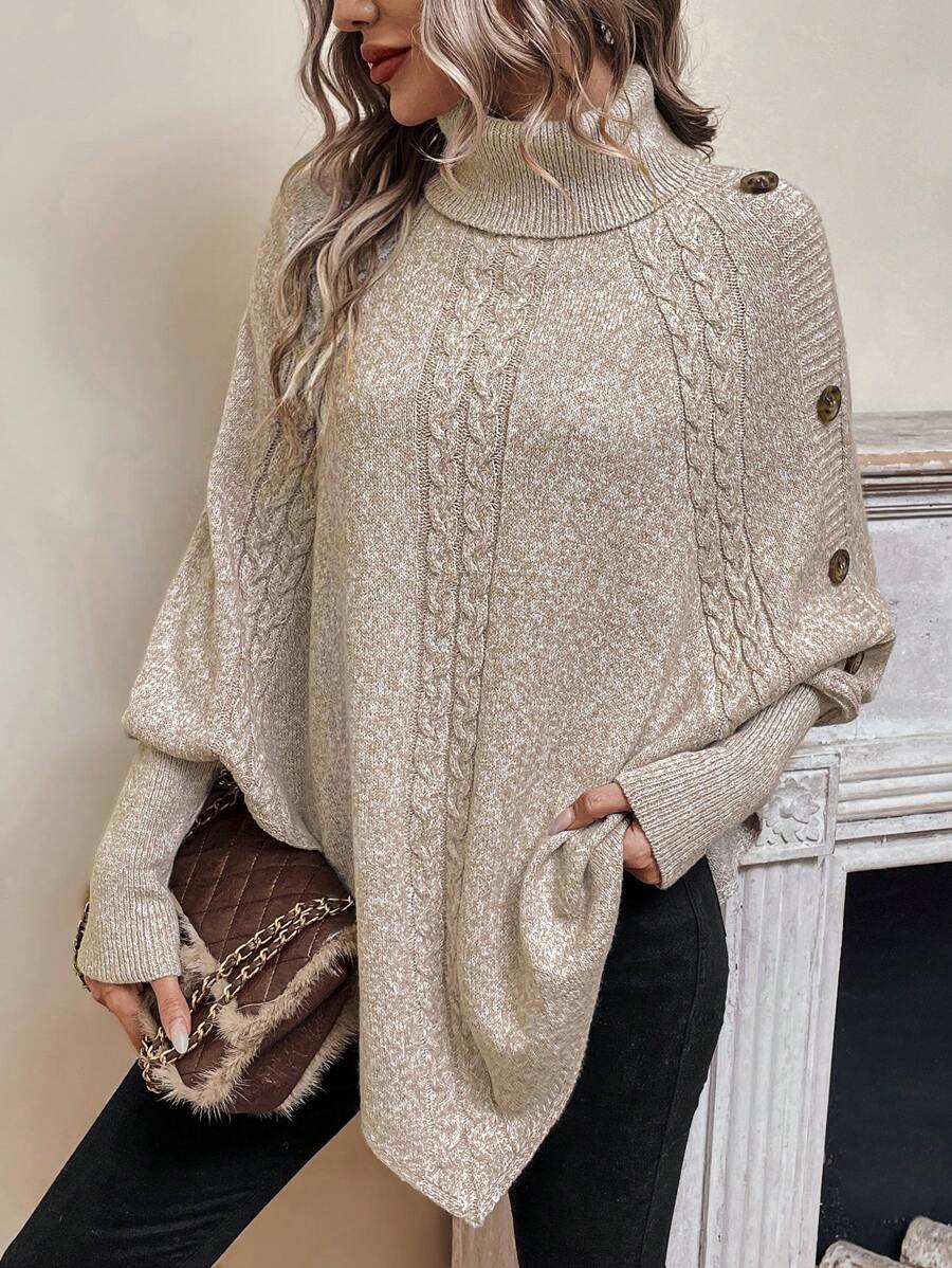 Batwing Poncho Sweater for Women