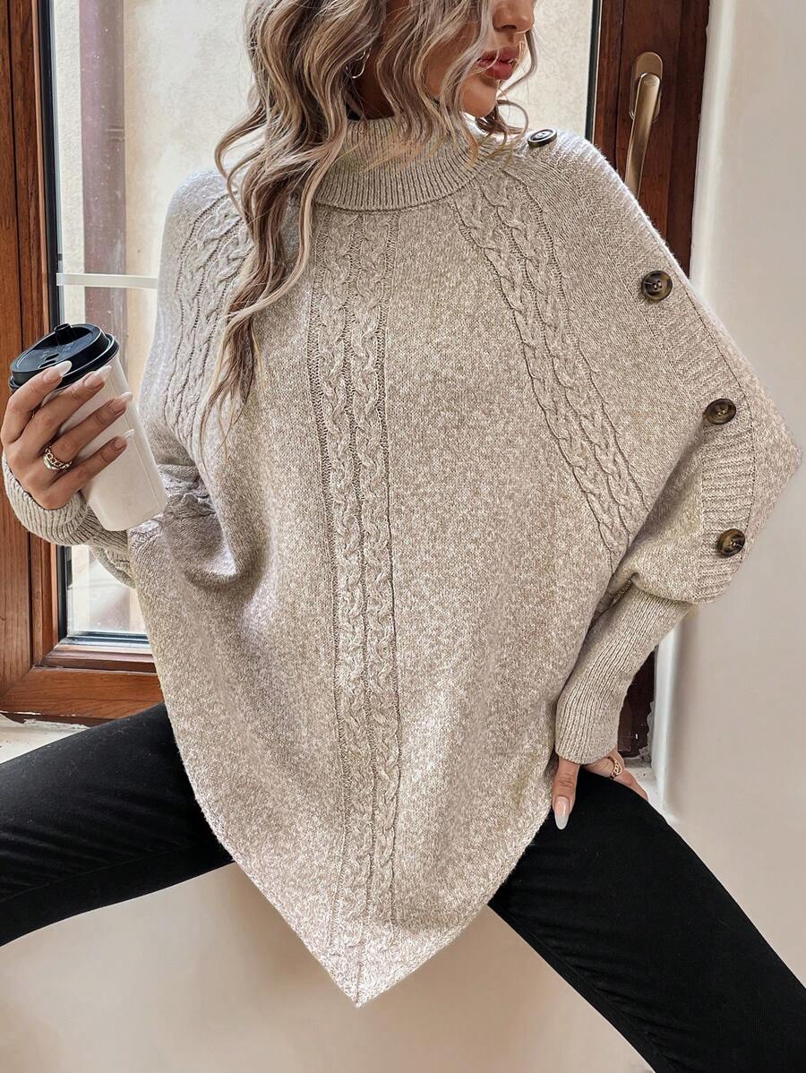 Batwing Poncho Sweater for Women