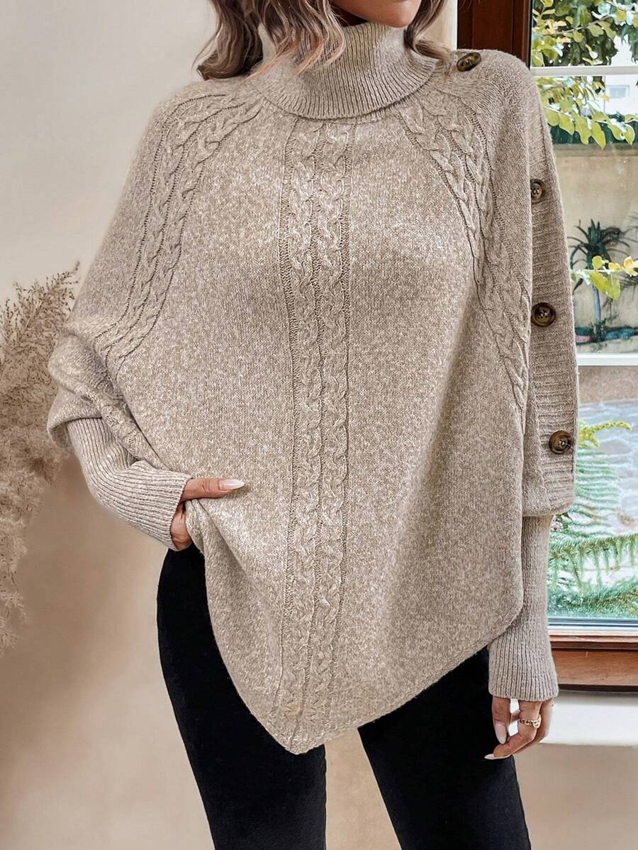 Batwing Poncho Sweater for Women
