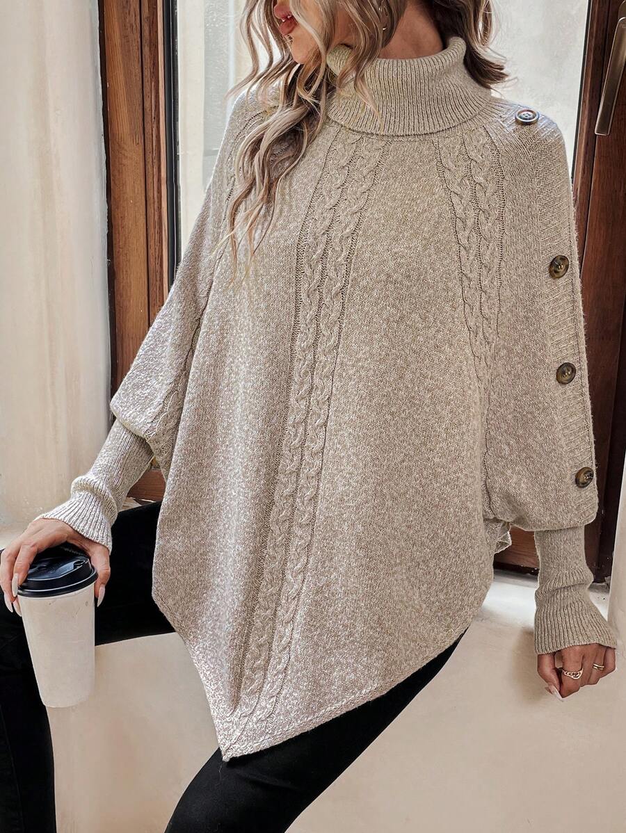 Batwing Poncho Sweater for Women