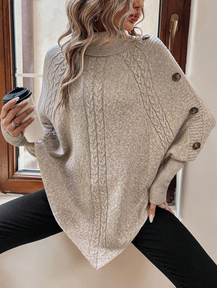 Batwing Poncho Sweater for Women