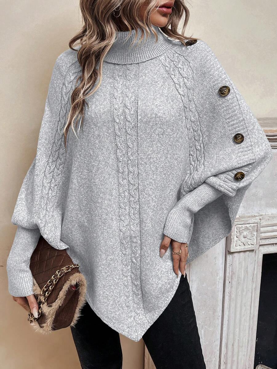 Batwing Poncho Sweater for Women