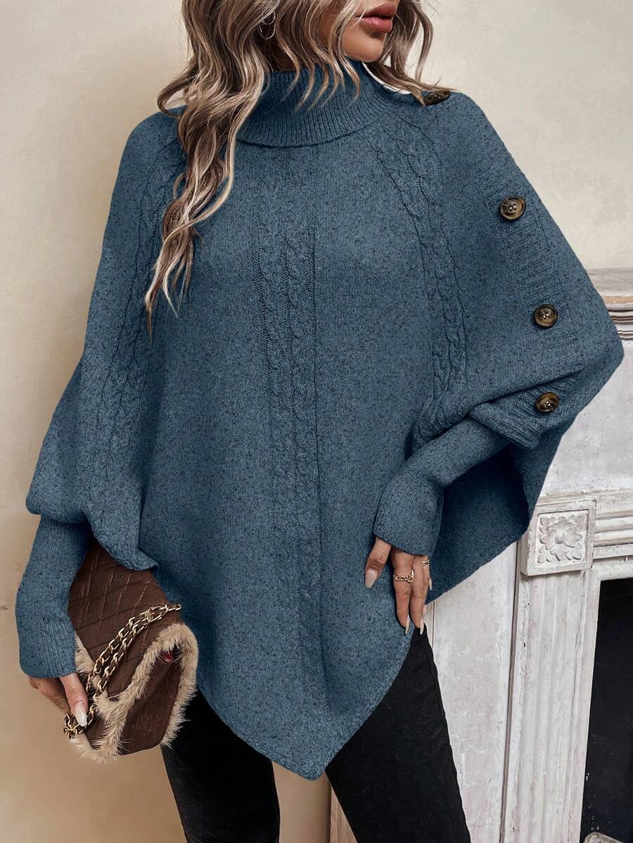 Batwing Poncho Sweater for Women