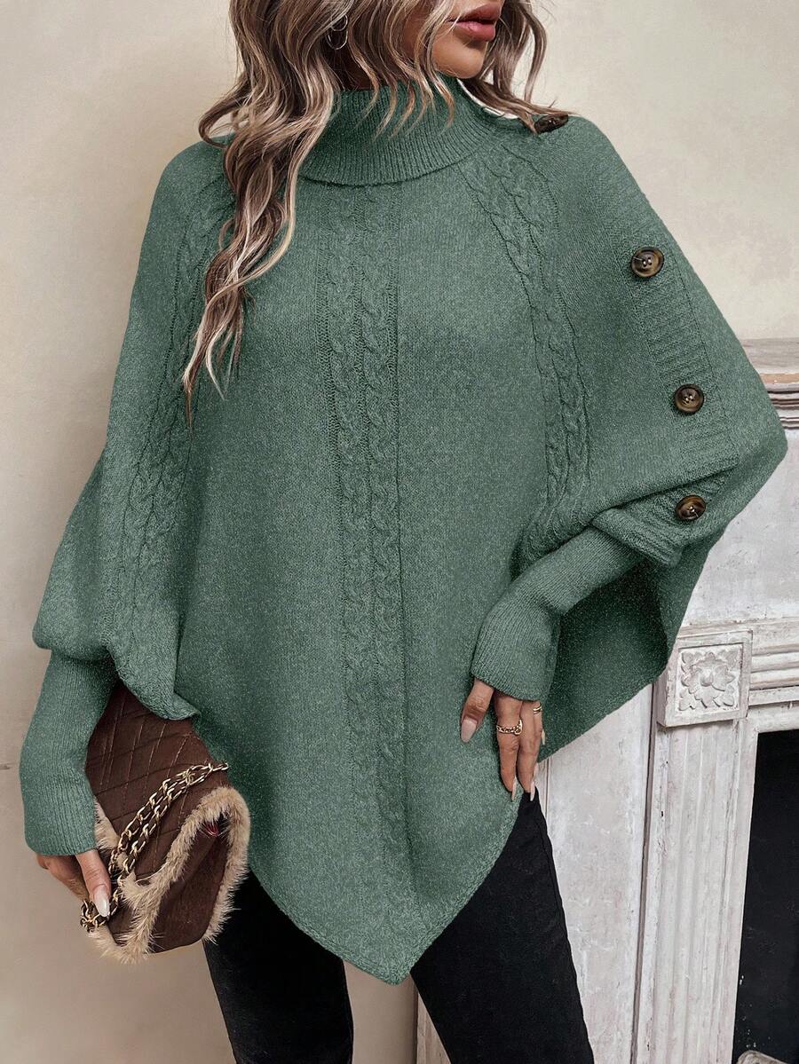 Batwing Poncho Sweater for Women