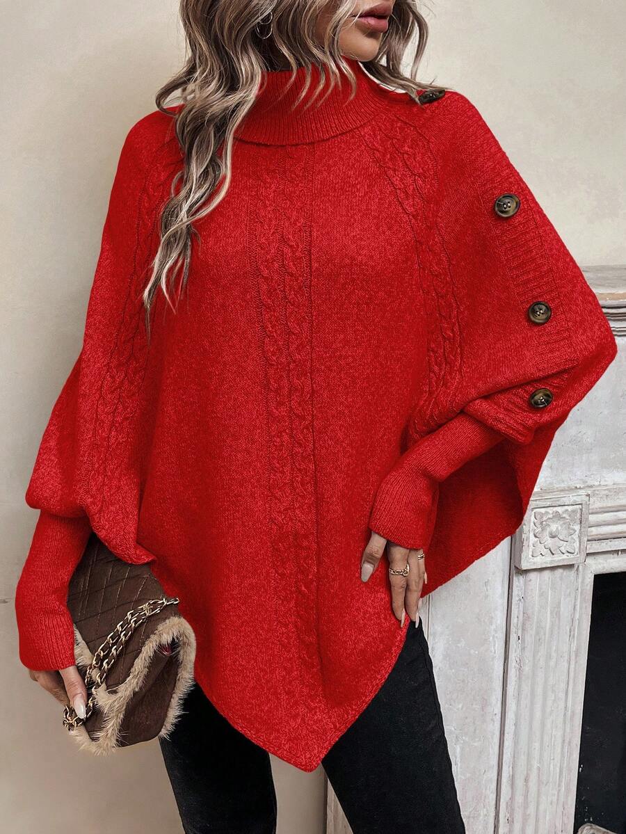 Batwing Poncho Sweater for Women