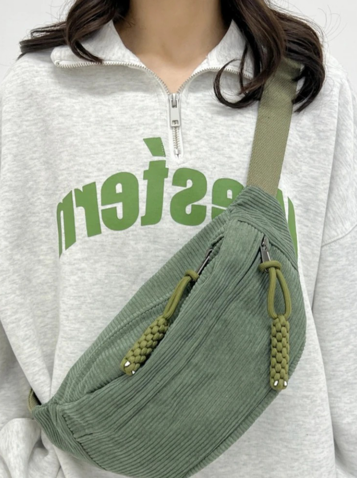 Corduroy Crossbody Bag for Women