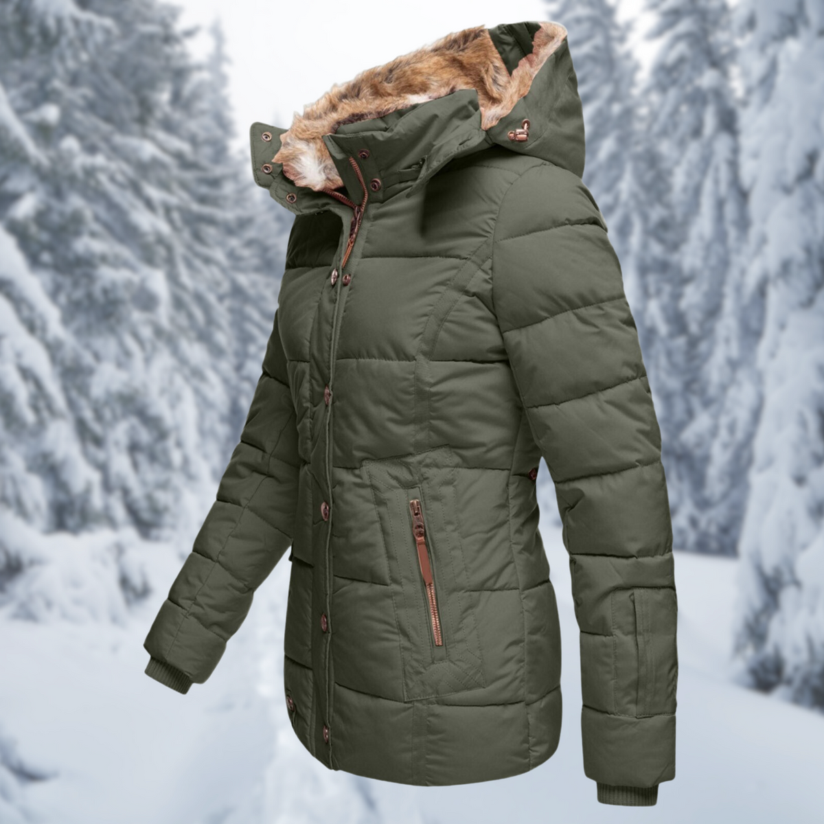 Zip Pocket Quilted Jacket for Women
