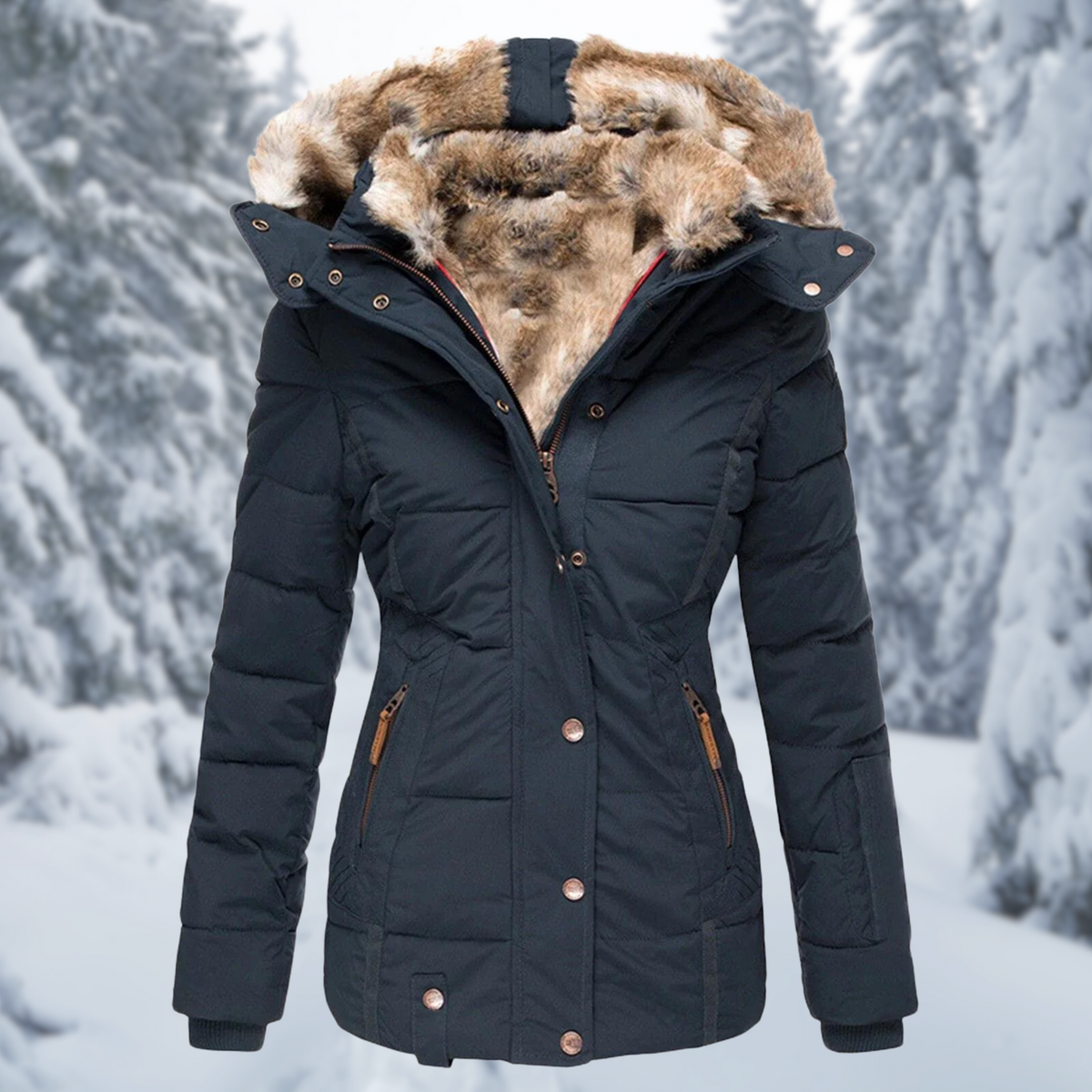 Zip Pocket Quilted Jacket for Women