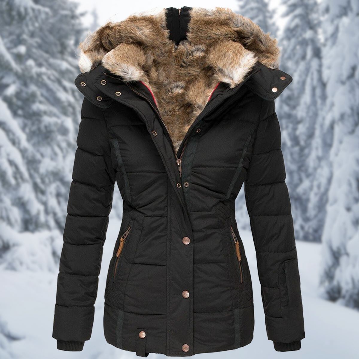 Zip Pocket Quilted Jacket for Women