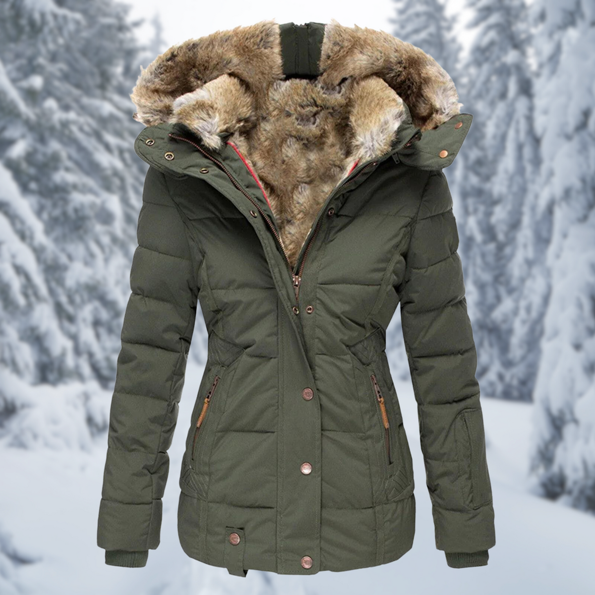 Zip Pocket Quilted Jacket for Women