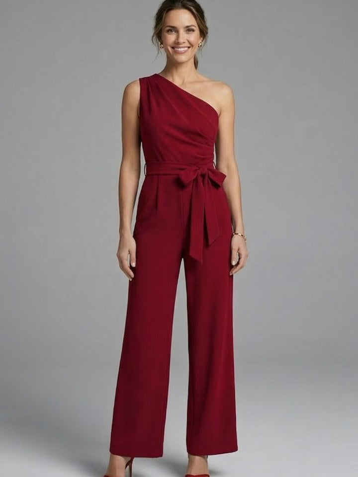 Asymmetric Neckline Jumpsuit for Women
