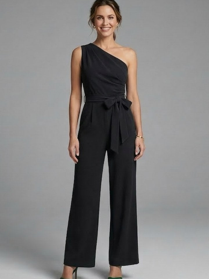 Asymmetric Neckline Jumpsuit for Women