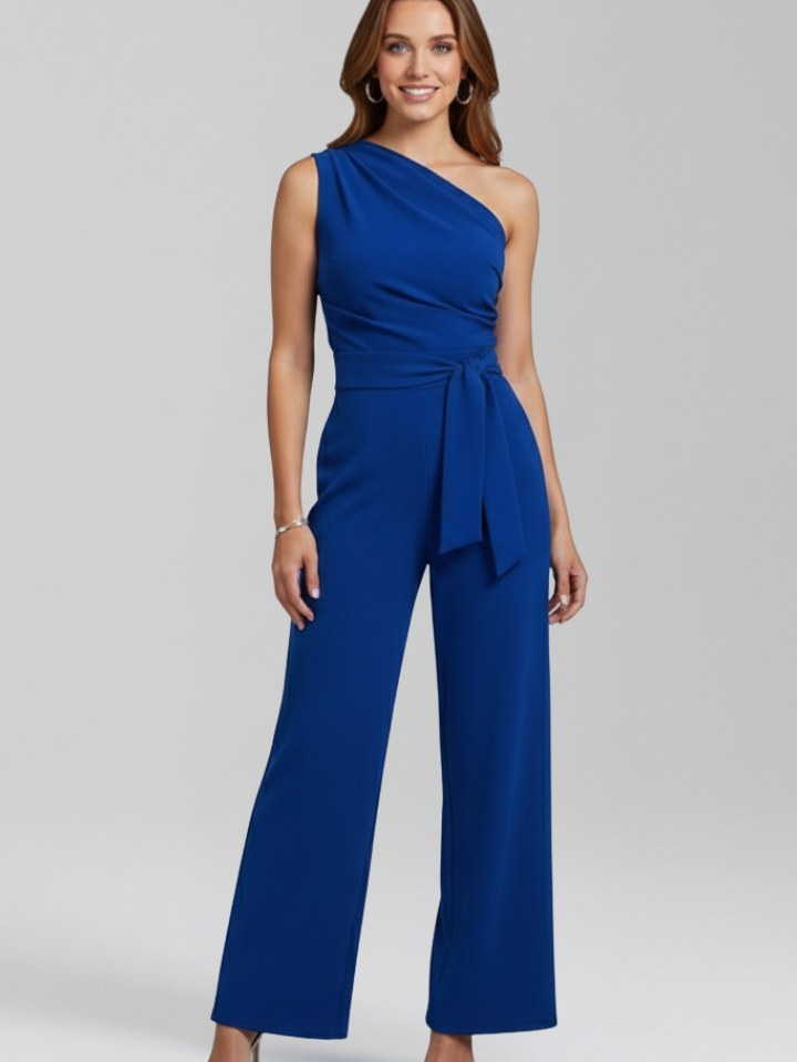 Asymmetric Neckline Jumpsuit for Women
