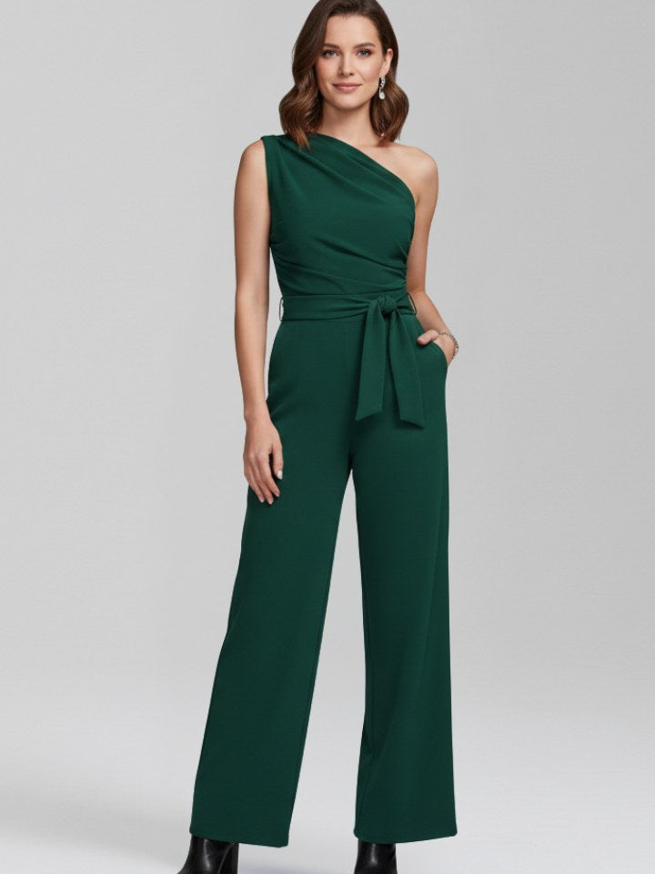 Asymmetric Neckline Jumpsuit for Women
