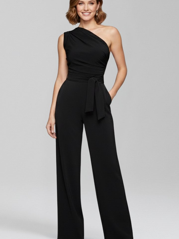 Asymmetric Neckline Jumpsuit for Women