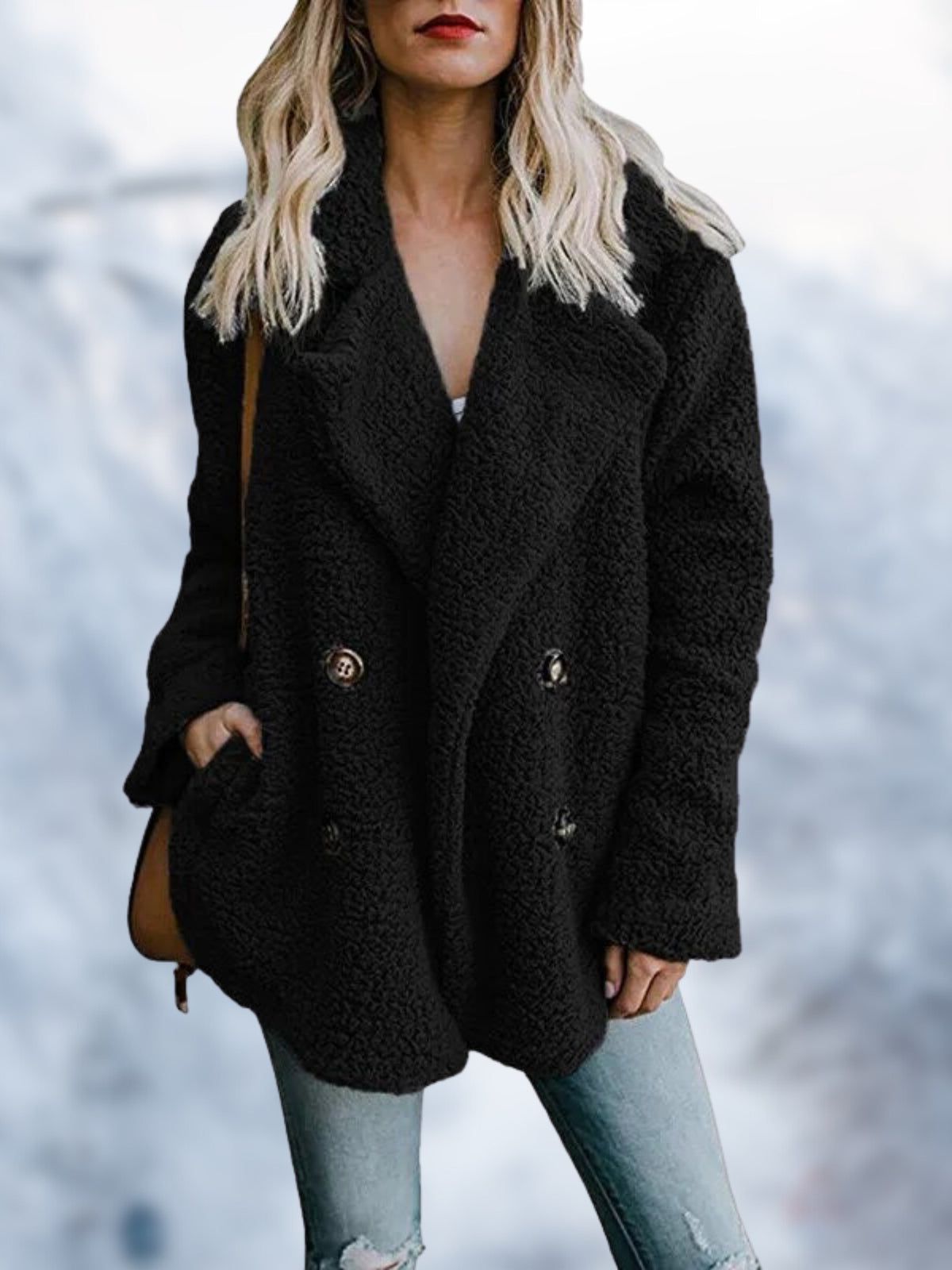 Black Teddy Coat for Women