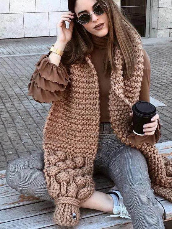 Cable Knit Scarf for Women