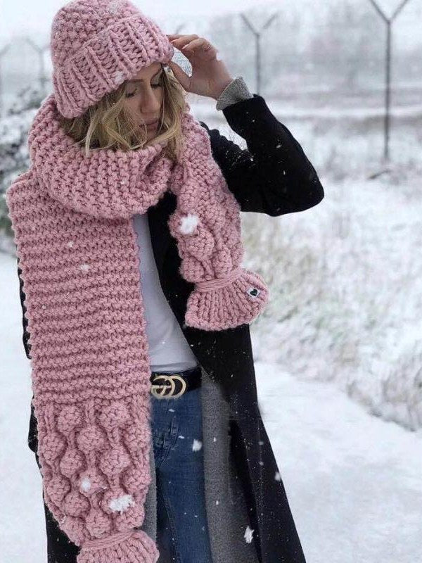 Cable Knit Scarf for Women