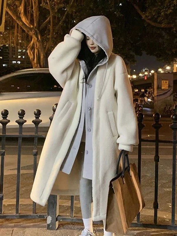Color Block Teddy Coat for Women