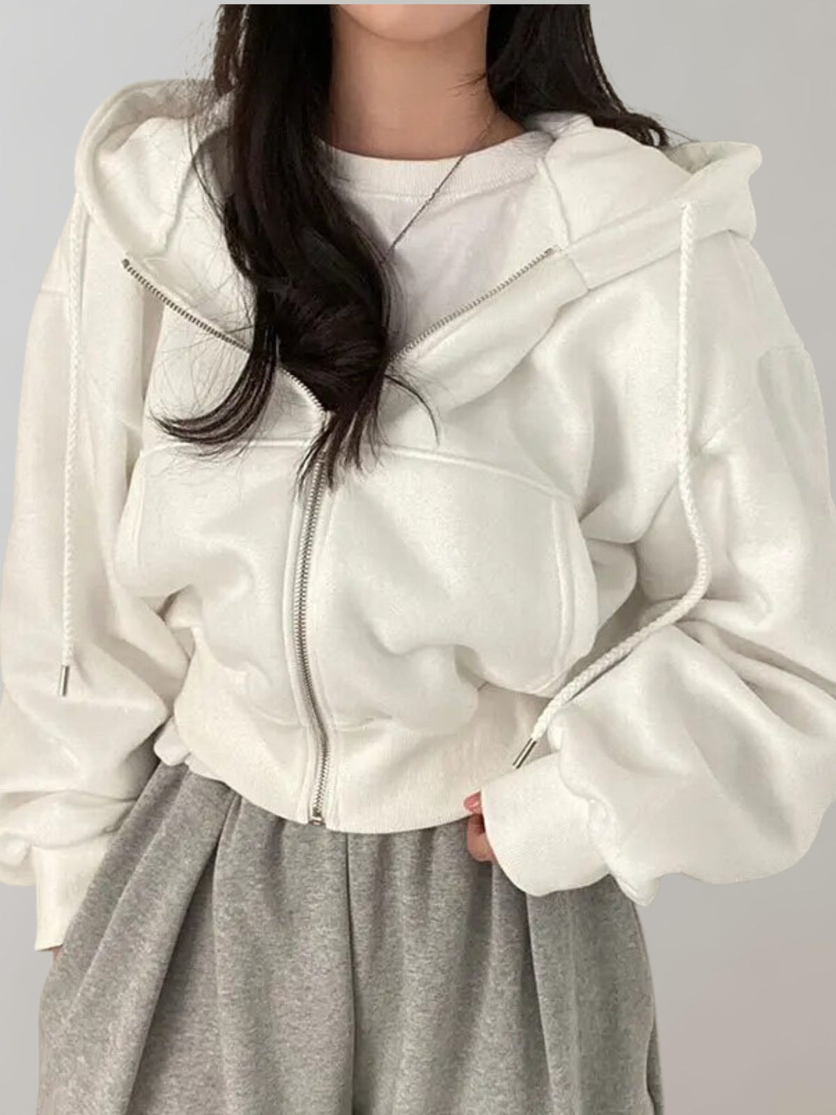 Cropped Zip Hoodie for Women