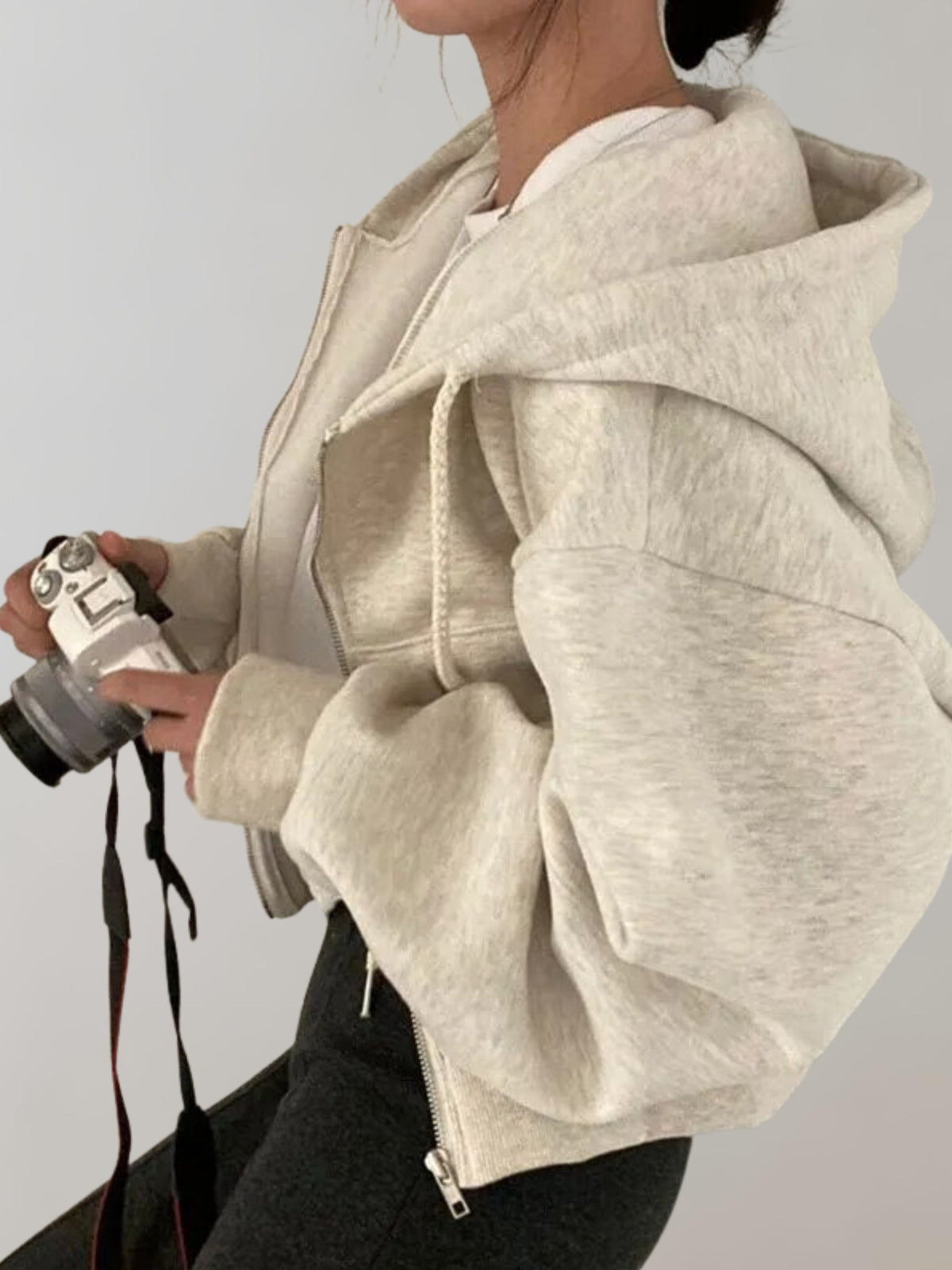 Cropped Zip Hoodie for Women