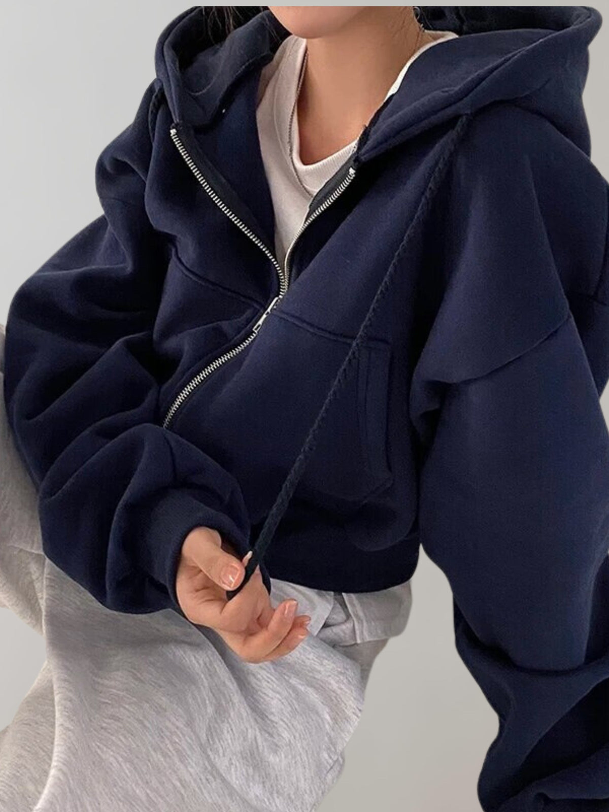 Cropped Zip Hoodie for Women