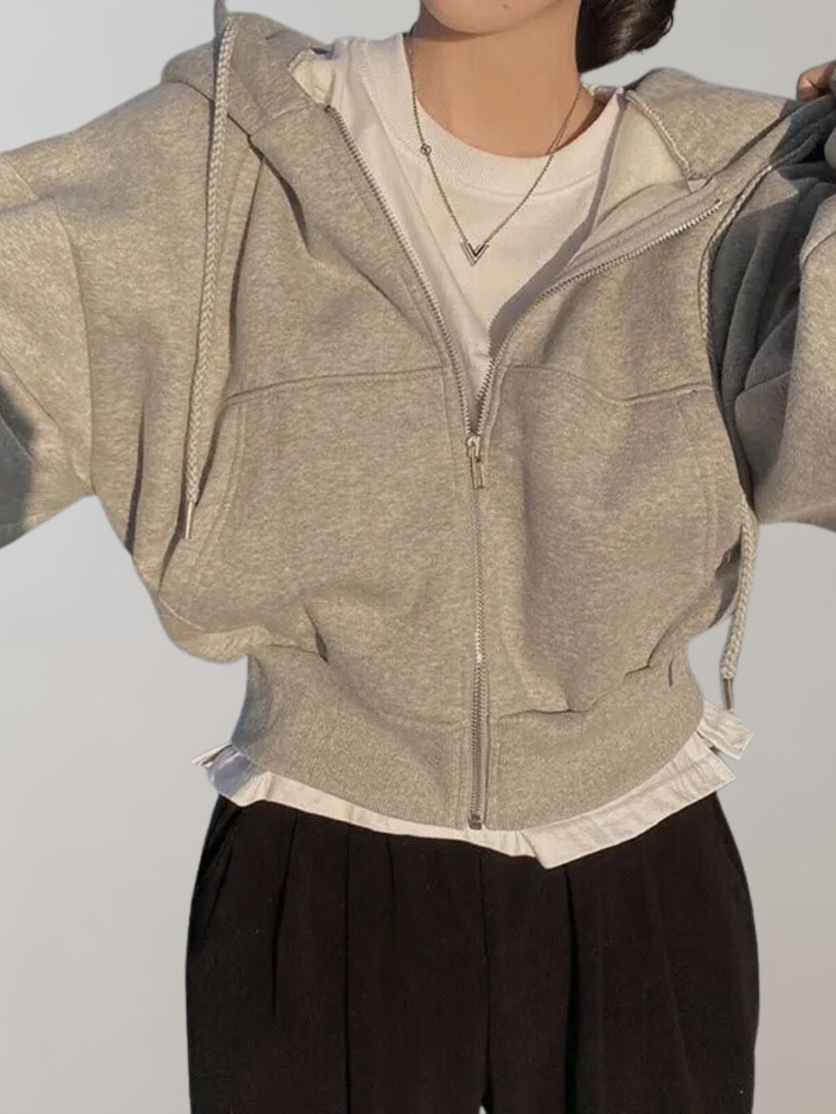 Cropped Zip Hoodie for Women