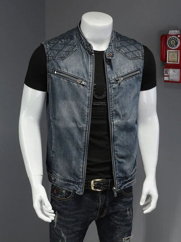 Distressed Denim Jacket for Men
