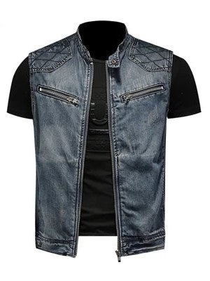 Distressed Denim Jacket for Men