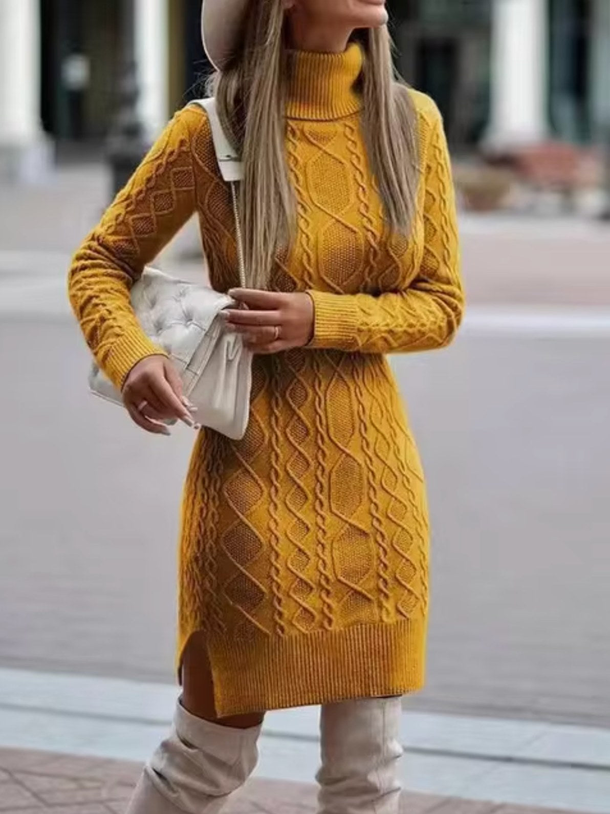 High Neck Sweater Dress for Women | Drune