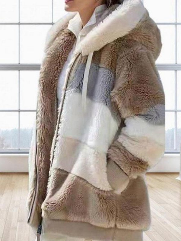 Hooded Faux Fur Jacket for Women | Laura