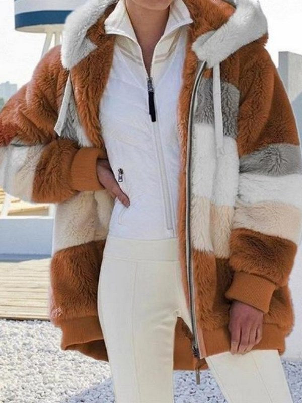 Hooded Faux Fur Jacket for Women | Laura