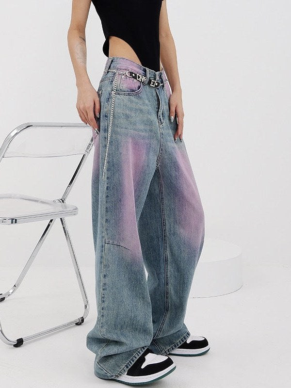 Ombre Baggy Jeans for Women