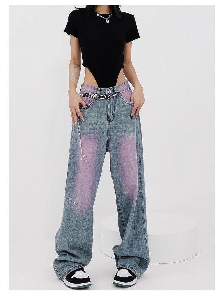 Ombre Baggy Jeans for Women