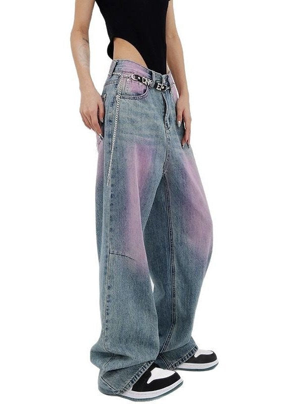 Ombre Baggy Jeans for Women