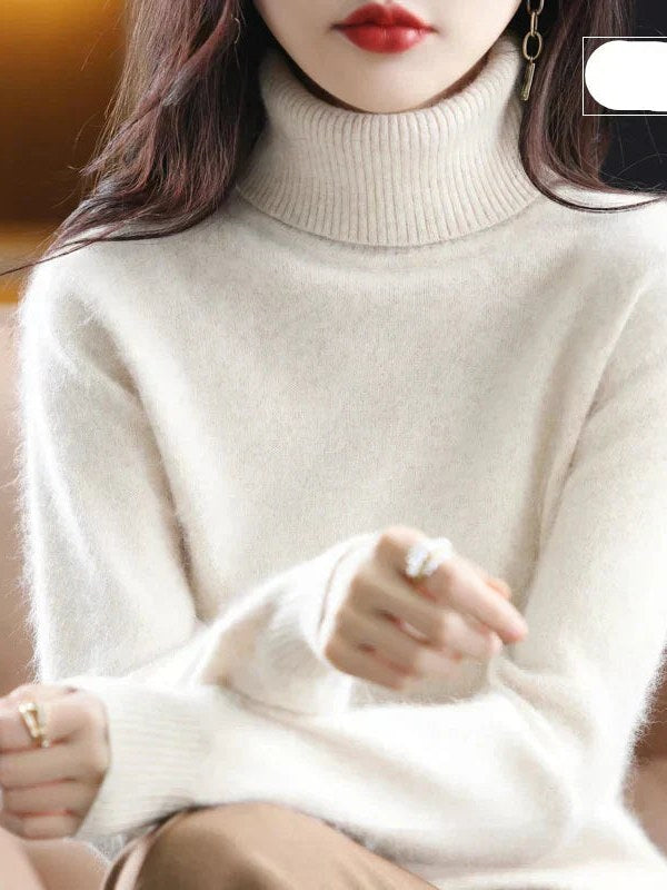 Pure Cashmere Turtleneck Sweater for Women