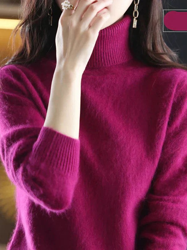 Pure Cashmere Turtleneck Sweater for Women
