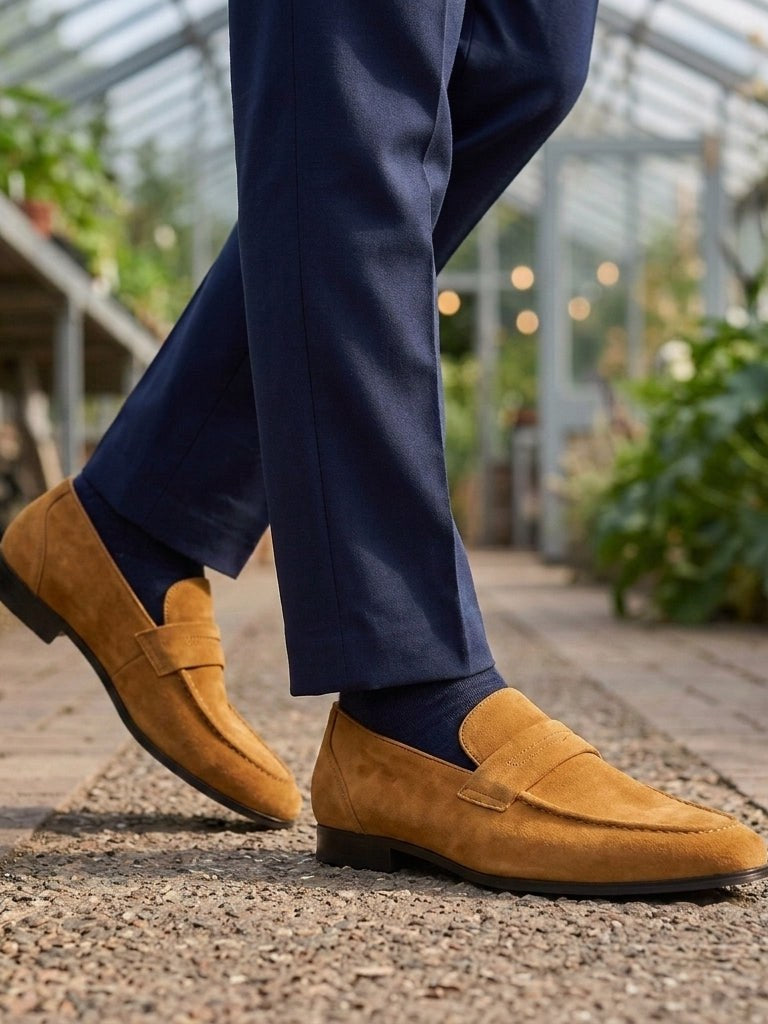 Suede Penny Loafers for Men