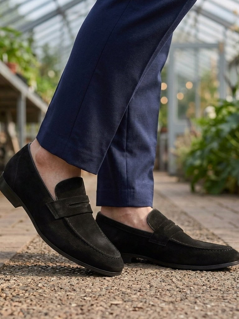 Suede Penny Loafers for Men