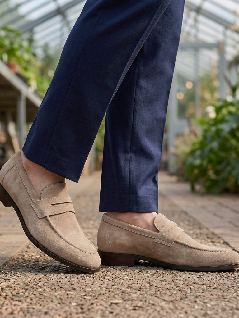 Suede Penny Loafers for Men