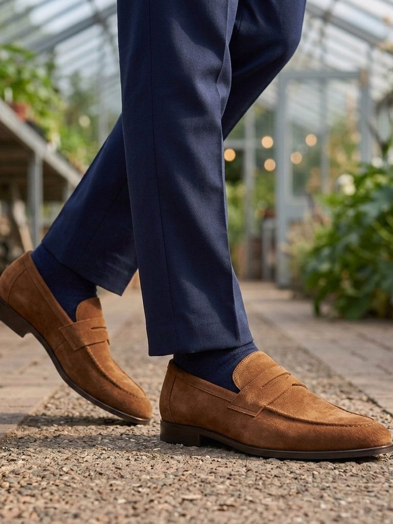 Suede Penny Loafers for Men