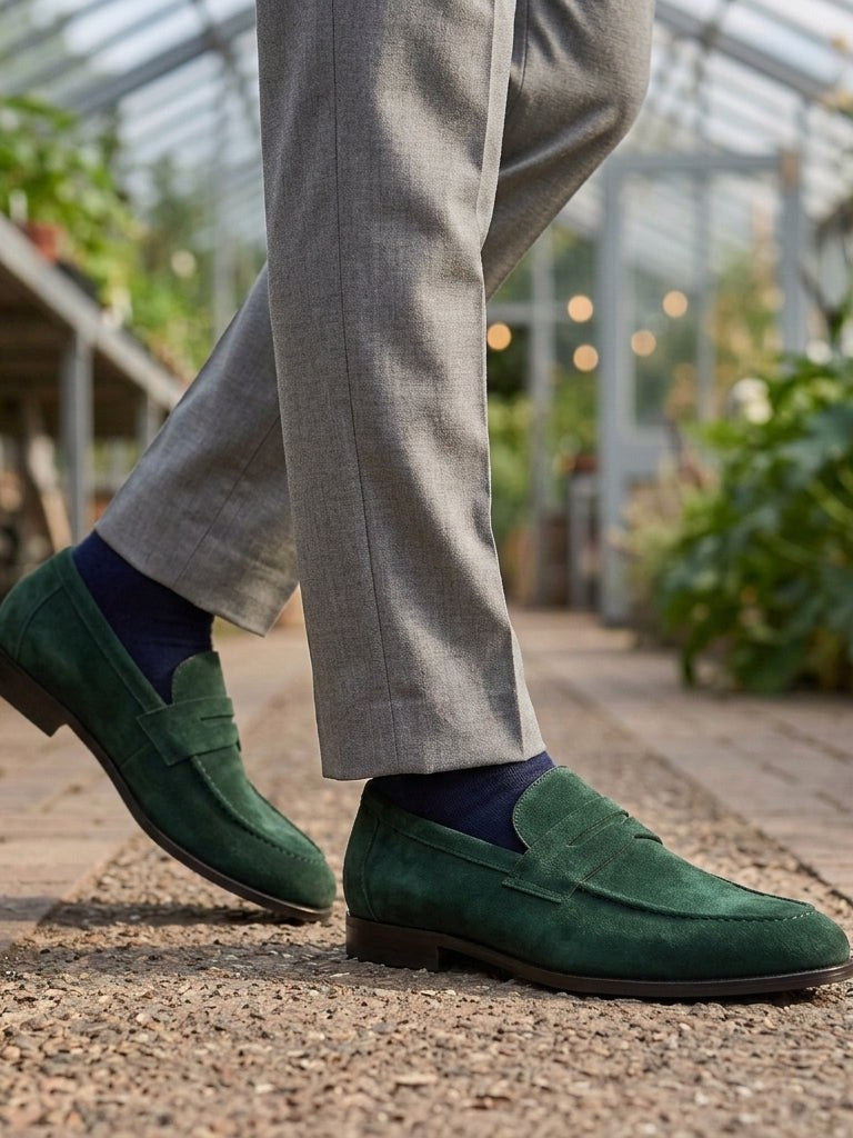 Suede Penny Loafers for Men