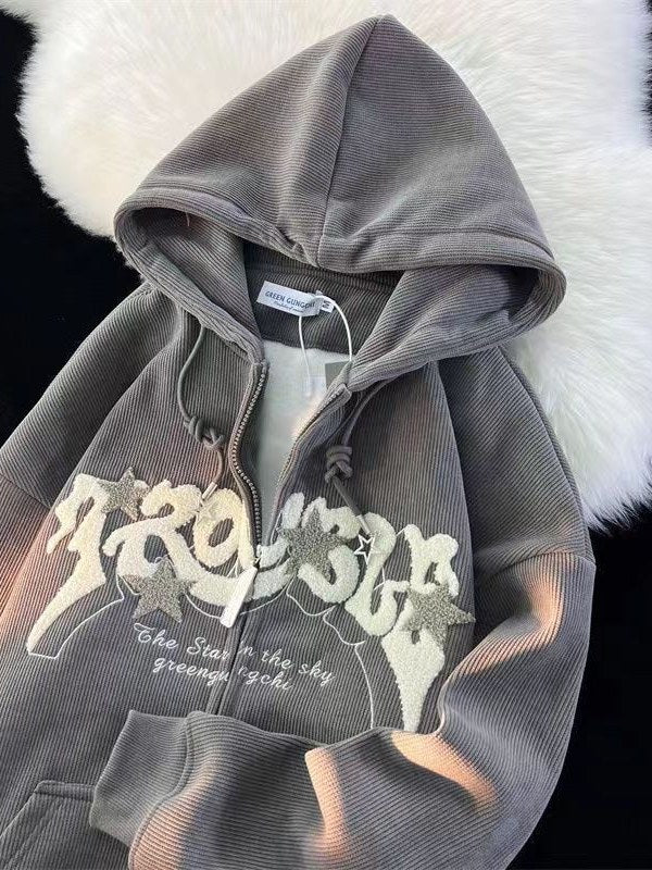 Zip Up Hoodie for Women | Embroidered