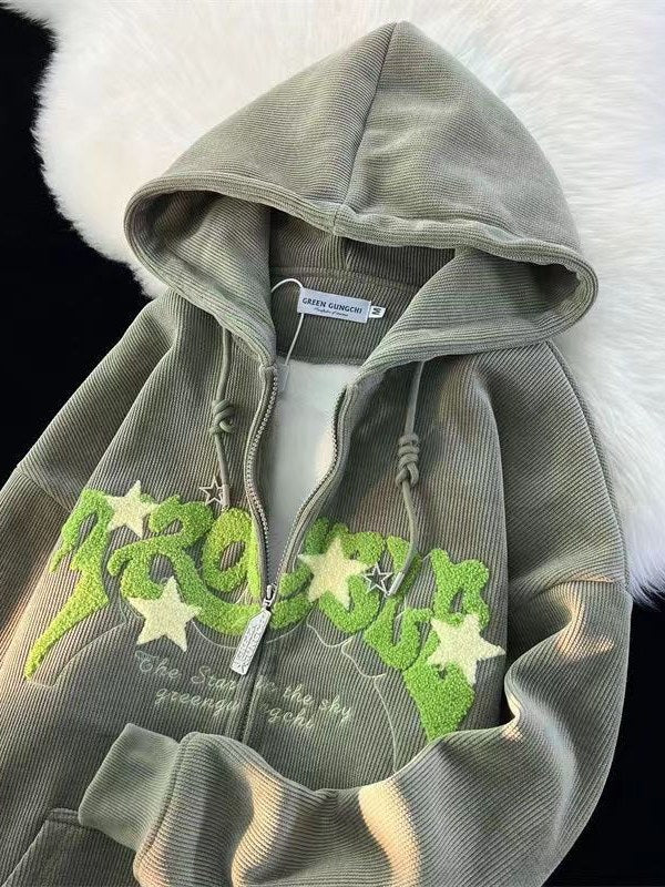 Zip Up Hoodie for Women | Embroidered